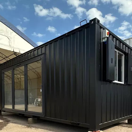 CONTENEDOR DE OFICINA 6,4 X 2,4 M CON PUERTA PLEGABLE