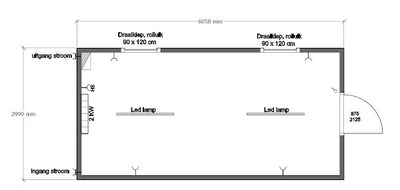 CONTENEDOR DE OFICINA 6 X 3 M CON DOS VENTANAS LATÉRALES