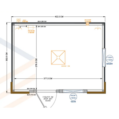 CONTENEDOR DE OFICINA 4 X 3 M MODELO HELSINKI