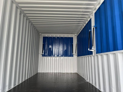 CONTENEDOR DE BAR AZUL DE 20 PIES