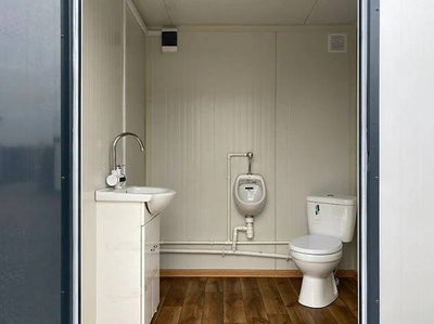 CONTENEDOR SANITARIO CON DOBLE CABINA WC
