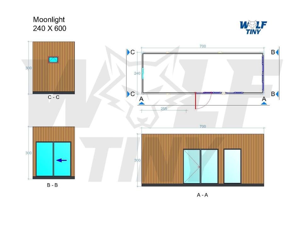 CONTENEDOR DE OFICINA 240 X 600 MOONLIGHT