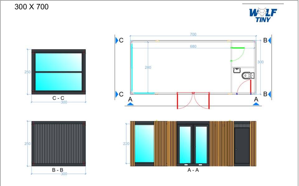 CONTENEDOR DE OFICINA 7x3