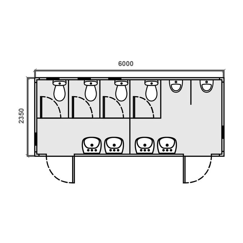 MODULO SANITARIO PREFABRICADO SANI MASTER MIXTO