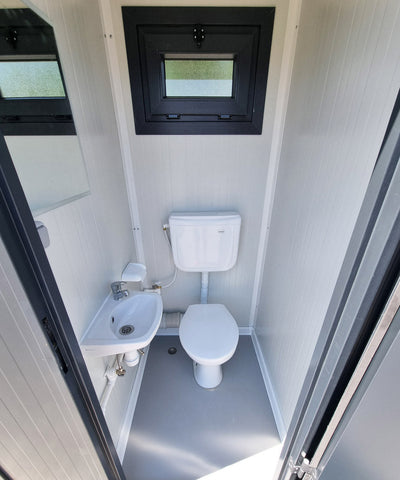 CONTENEDOR SANITARIO WC - URINARIO- CON DOBLE CABINA PARA (HOMBRE Y MUJER) 240X120M